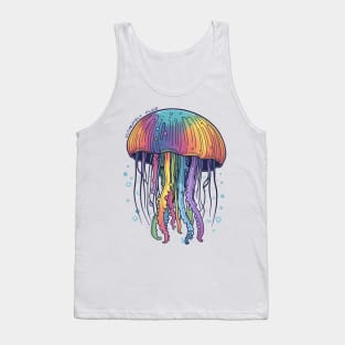 Playful Fun and Perfectly Fluid Rainbow Jellyfish Tank Top